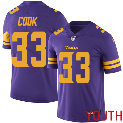 Minnesota Vikings #33 Limited Dalvin Cook Purple Nike NFL Youth Jersey Rush Vapor Untouchable
